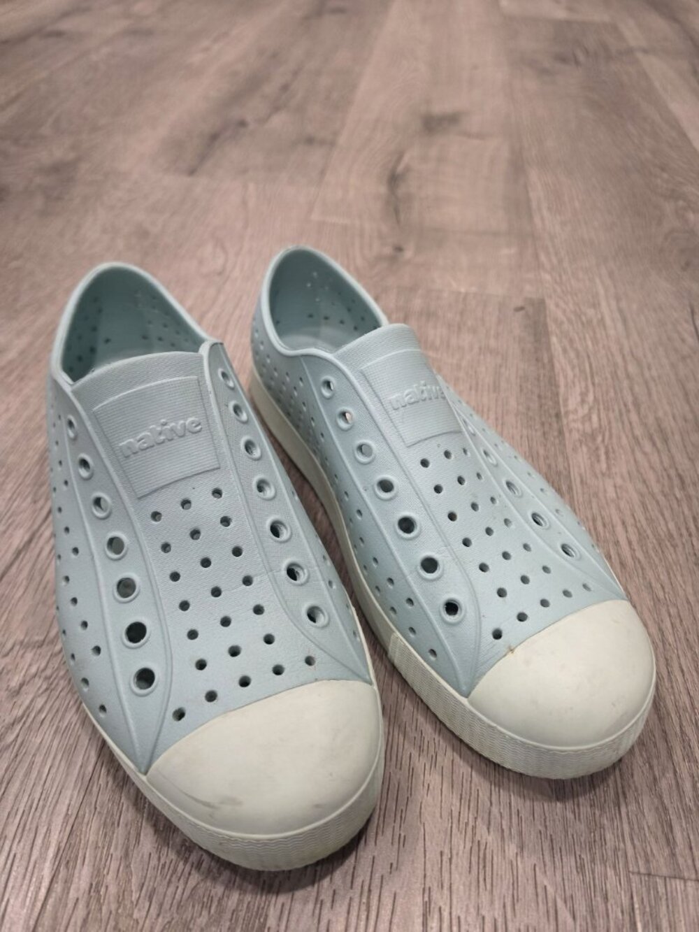 Native Jefferson Slip-On Shoes Light Blue Rubber Size W10 M8 - Picture 4 of 8